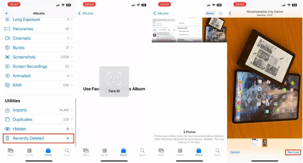 西盟苹果14维修分享 iPhone14 上恢复已删除的照片 