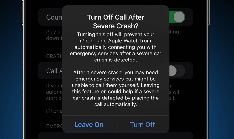 西盟苹果14维修分享 iPhone 14 和 Apple Watch 上关闭崩溃检测 