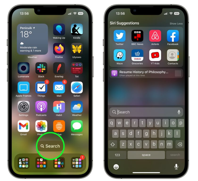 西盟苹果手机维修分享升级到 iOS 16 后，如何删除主屏幕上的搜索按钮 